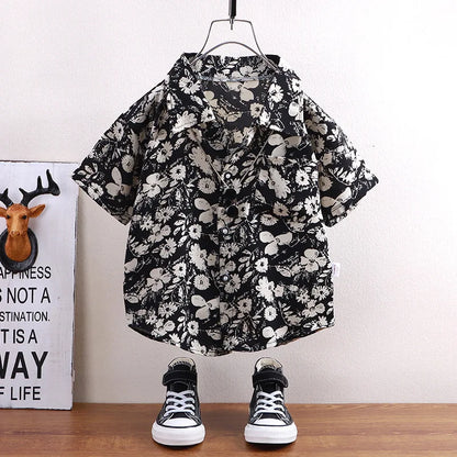 Children's shirts summer style short sleeved boys' tops baby coats children's clothing Hong Kong style casual trend wholesale