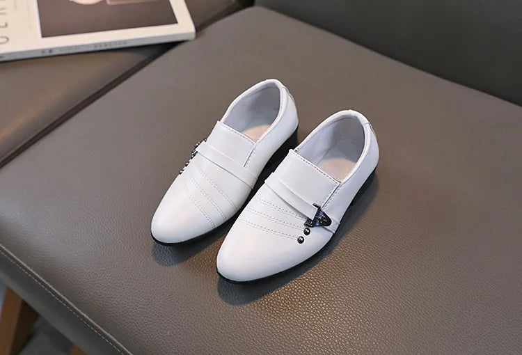 New Kids Shoes for Boys Performance Mary Jane Shoes for Fashion Party Wedding Shows Children Black Slip-on Loafers Leather Shoes