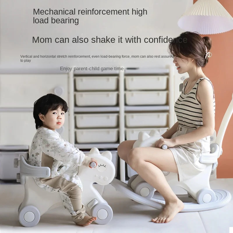 LazyChild Three-in-one Rocking Horse Baby Trojan Horse Toy Children's Rocking Horse Baby Household Multi-function Rocking Horse