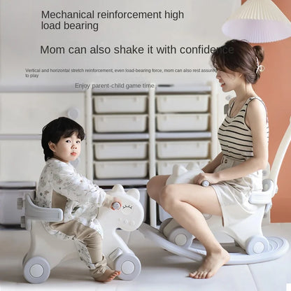 LazyChild Three-in-one Rocking Horse Baby Trojan Horse Toy Children's Rocking Horse Baby Household Multi-function Rocking Horse