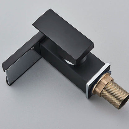 Luxury LED Black Basin Faucet Tall And Short Tap Bathroom Single Handle Cold and Hot Water Flow Produces Electricity