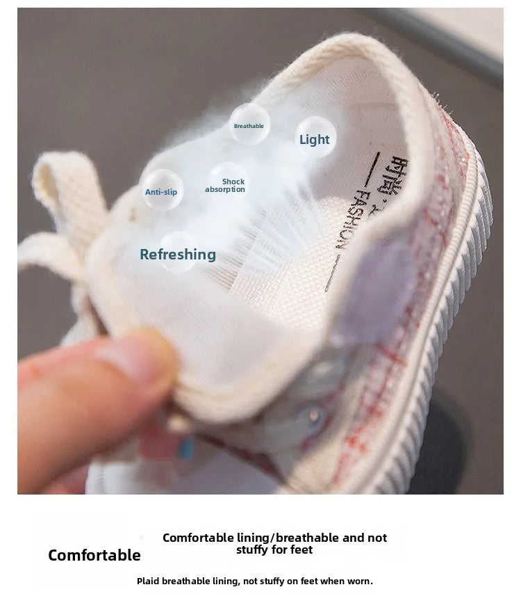 Spring Autumn Fashion Kids Canvas Shoes Casual Sport Boys Girls Sneakers Shoes Soft Rubber Sole Flat Children Canvas Shoes 21-26