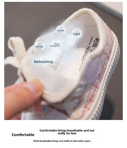 Spring Autumn Fashion Kids Canvas Shoes Casual Sport Boys Girls Sneakers Shoes Soft Rubber Sole Flat Children Canvas Shoes 21-26