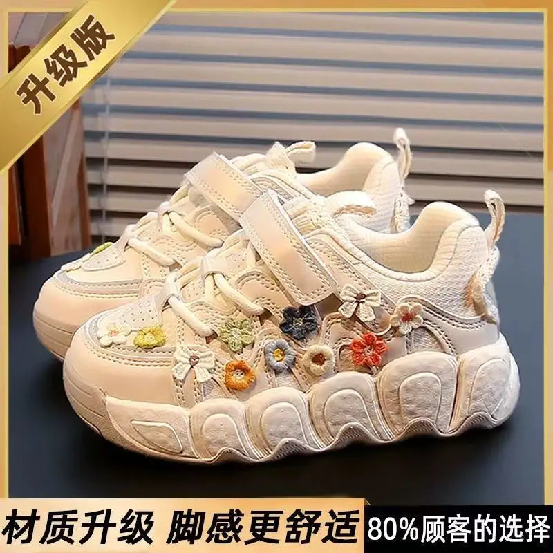 Kawaii Casual Shoe Fashion Childrens Shoes Girls Princess Sneakers Non-Slip New Autumn Running Shoes for Kids Girls Casual Wear