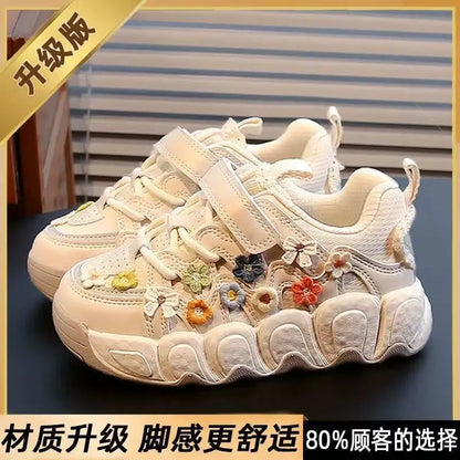 Kawaii Casual Shoe Fashion Childrens Shoes Girls Princess Sneakers Non-Slip New Autumn Running Shoes for Kids Girls Casual Wear