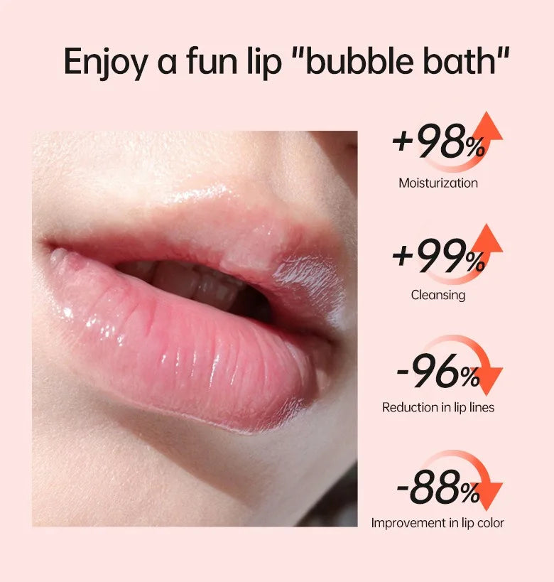 Exfoliating Bubble Lip Balm for Dark Lips Pink Lip Lightening Scrub Moisturizing Lip Mask