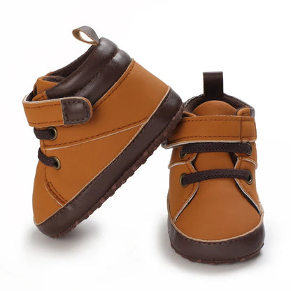 Autumn and Spring Brown Baby Sneakers for Boys 0-12 Months First Walking Shoes
