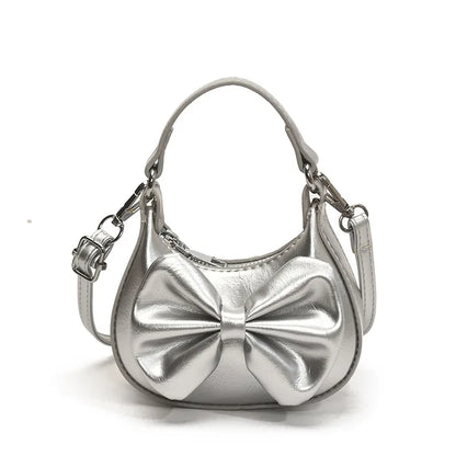 Kids Girls Cute Bowknot Handbag Fashion Crossbody Bag Detachable Strap Mini Shoulder Bag for Children Stylish Purse