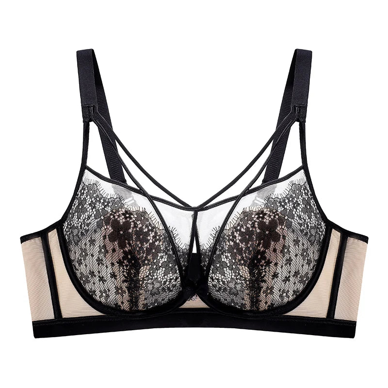 Appears Small Anti-sagging Thin Rabbit Ear BCD Cup Bra Minimizes Side Breasts Steel Ring Sports Bra Gathers Summer Breathability