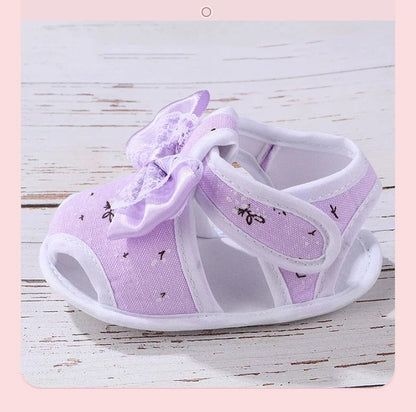 Newborn Infant Baby Girl Princess Bowknot Sandal Sneakers Toddler Soft Crib Walkers Casual Shoes