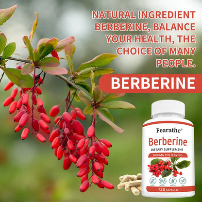 Berberine Capsules 2000mg  - Cardiovascular and Digestive Health,Balance Liver Health Digestion,Non-GMO