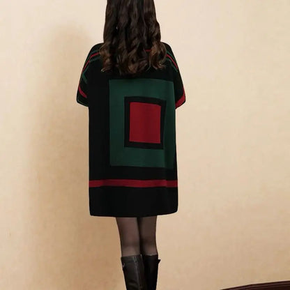 Western Style Sweater Dress Lazy Style Loose Fitting Women's Clothing Fashionable Knitted Mid Skirt for Women