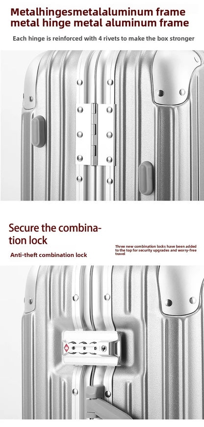 Magnesium Aluminum Alloy Luggage Set, 20" Carry-On & 28" Travel Suitcase with TSA Lock, Lightweight Durable