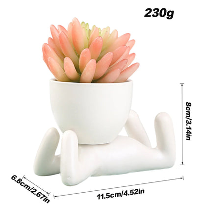Small Human Modeling Plant Pot Decorative Flower Planter for Outdoor Garden Decoration