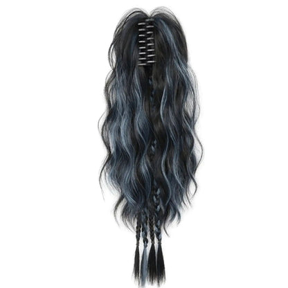 Boxer braid hair clips, Sweet Cool Style Women's Hair Extensions, Short Curly Hair with Long Ponytail Claw Clip, Daily Use
