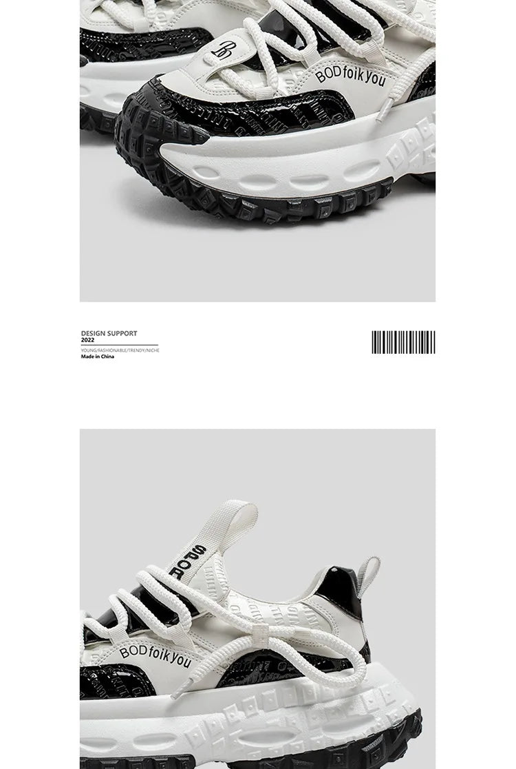 New Thick Soled Height Increasing Men's Casual Shoes 2025 Spring Color Blocked Comfortable Fashion Trend Low Cut Chunky sneakers