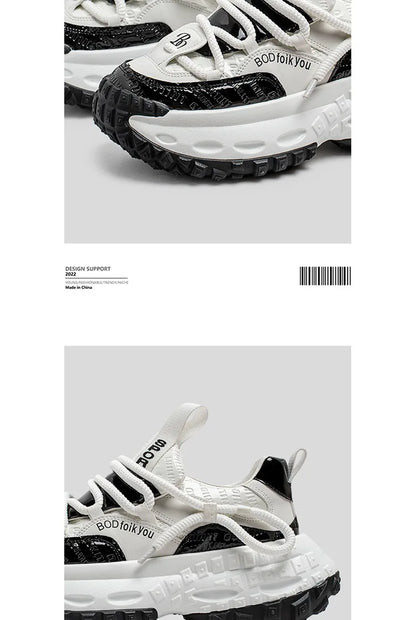 New Thick Soled Height Increasing Men's Casual Shoes 2025 Spring Color Blocked Comfortable Fashion Trend Low Cut Chunky sneakers