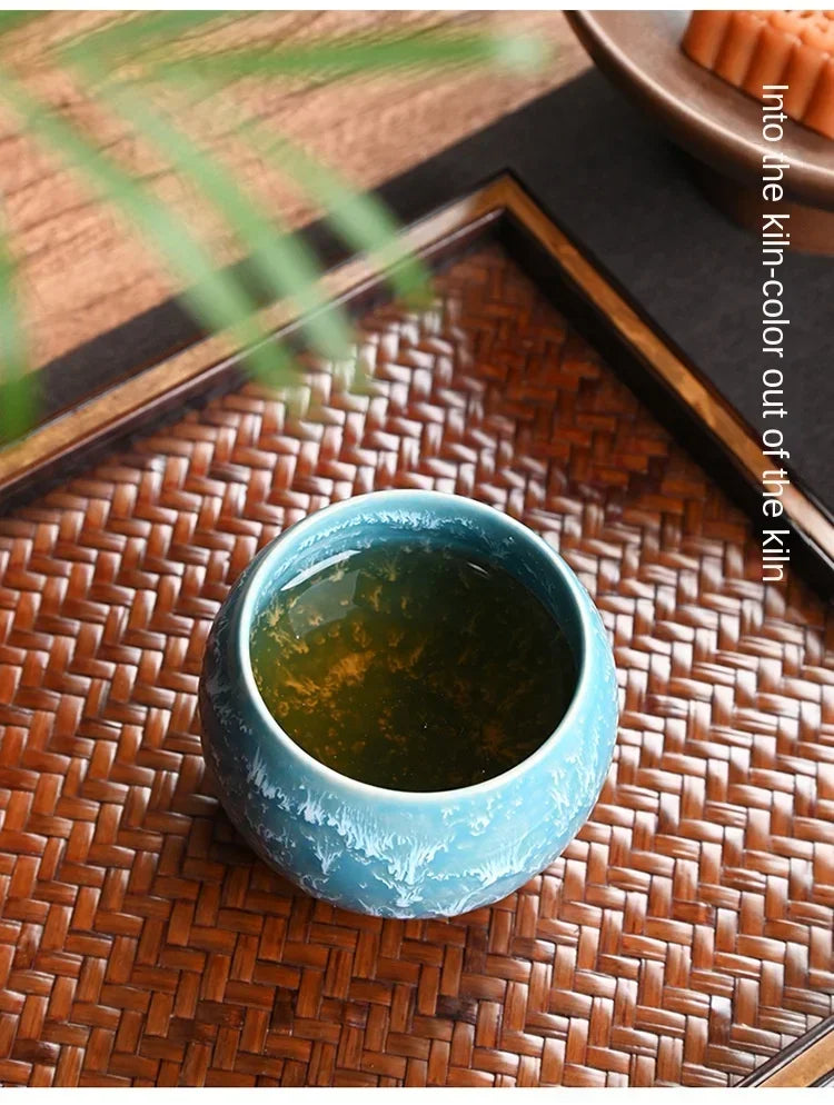 Gift Box & Five Elements Gift Box Kiln Change China Ceramic Tea Cup Porcelain Kung Fu Cups Set Pottery Coffee Mug Tableware Cup