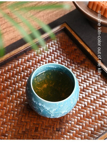 Gift Box & Five Elements Gift Box Kiln Change China Ceramic Tea Cup Porcelain Kung Fu Cups Set Pottery Coffee Mug Tableware Cup
