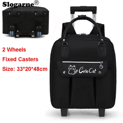 Portable Travel Luggage Bags 4 Wheels Big Capacity Unisex Trolly Travel Duffels Men New Rolling Suitcase Women Wheel Travel Bags