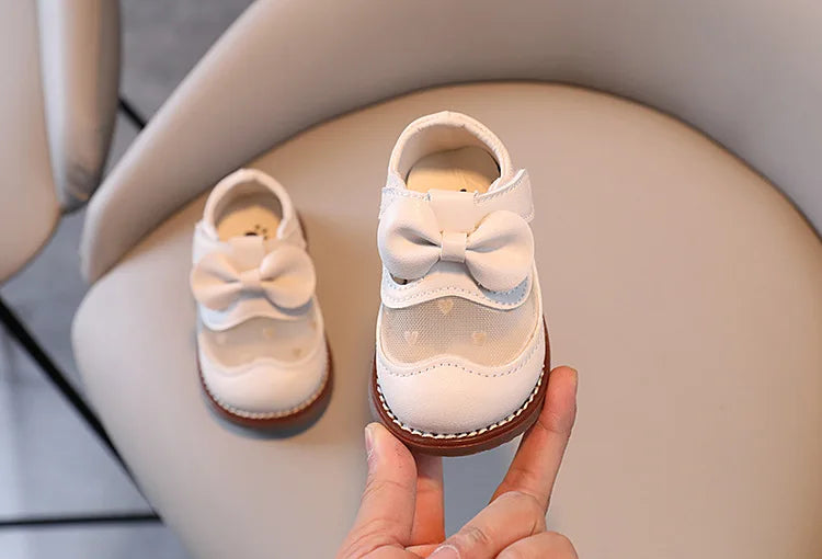 2025 Kids Shoes Baby Girl Walking Shoes with Breathable and Non Slip Mesh Bow Princess Shoes with Non Slip Soft Soles