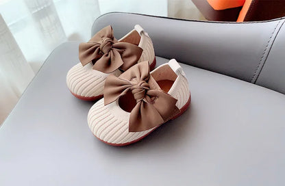 Hot﻿ Kawaii Casual Shoe Children S Shoes Autumn Girls Leather Shoes Bow Square Toe 1 Year Old Baby Soft Sole Walking