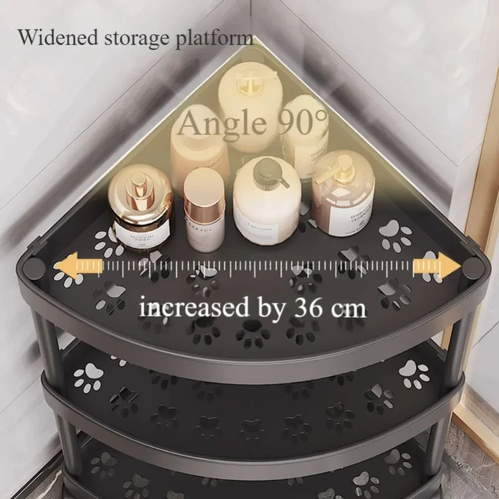 Tier Storage Shelf Rolling Cart Movable Bathroom Corner Triangle Shelfs Bathroom Corner Cabinet Shelf Rolling Storage Cart