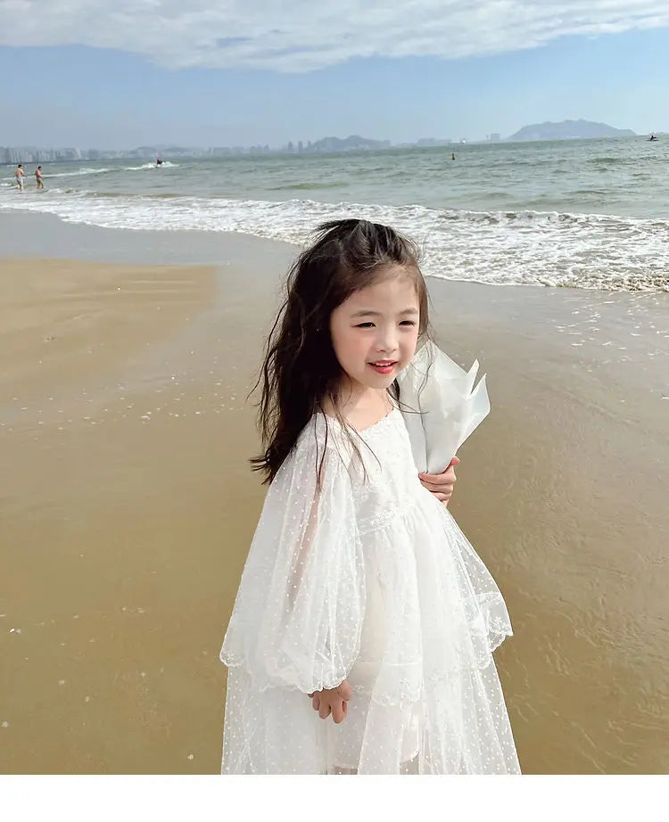 Summer Girl Dress Elegant Flower Lace Dress For Girl Princess Party Wedding Dress Ceremony Prom Gown Communion Clothes 1-6Y