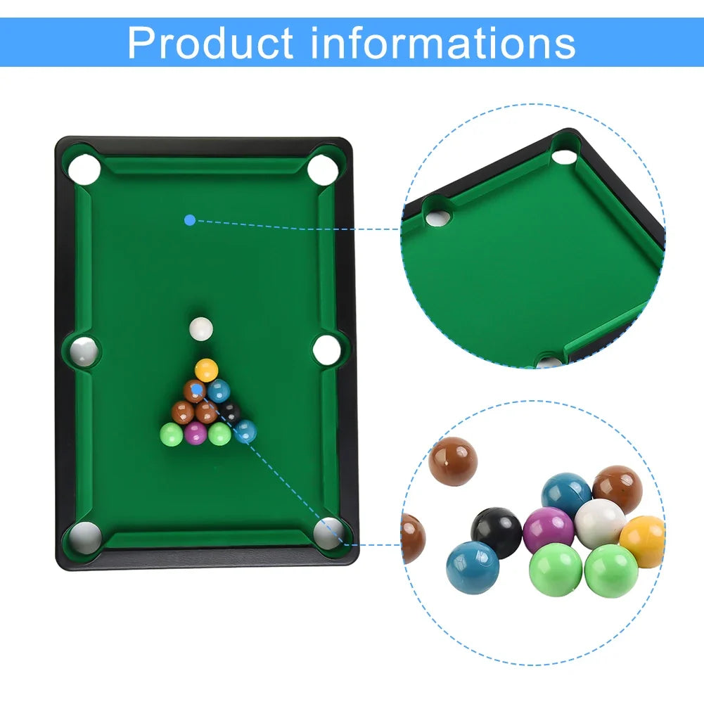 Pool Table Playset Top Game Table Cue Ball Tripod For Kids Adults Portable Interactive Stress Relief Family Fun Entertainment