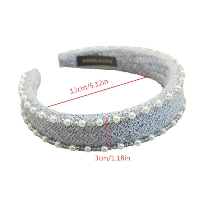 Women Hair Accessories France Pearl Beaded Hairhoops Headwears Weave Hairbands for Women Fashion Headband Accessories