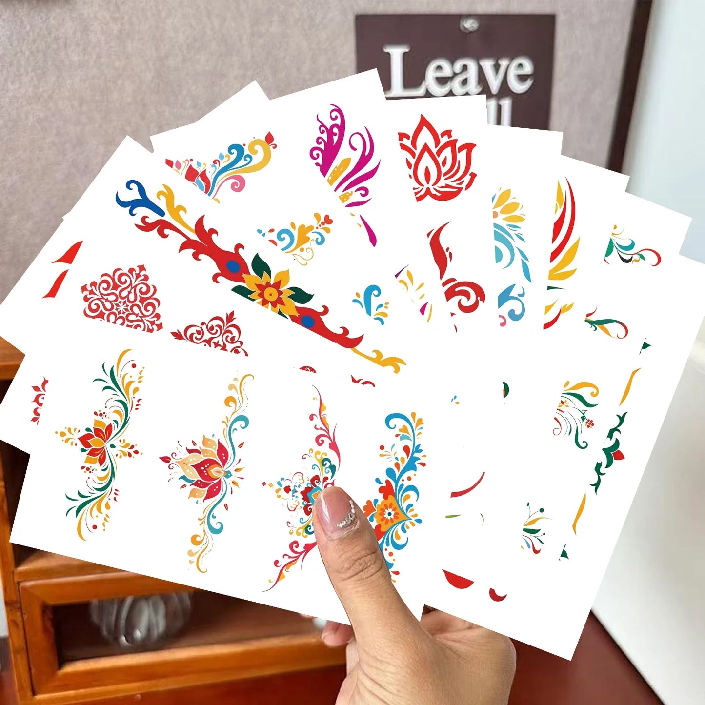10 sheets Dunhuang eyebrow tattoo stickers ancient style Hanfu waterproof performance face forehead printed tattoo stickers