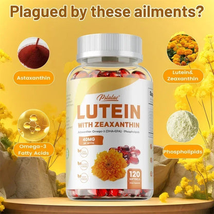 Lutein & Zeaxanthin Capsules - Supports Eye Health, Relieves Eye Fatigue, Promotes Overall Vision Health, Eye Antioxidant