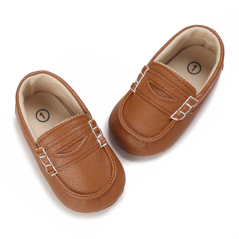 Autumn and Spring Brown Baby Sneakers for Boys 0-12 Months First Walking Shoes