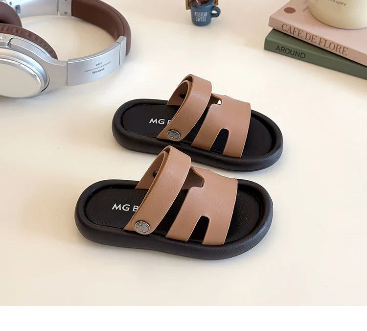Fashion Spring Child Sandal Summer New Shoe Boy Girl Slippers Soft Bottom Non-slip Kid Shoes Baby Velcro Beach Sandal Slippers