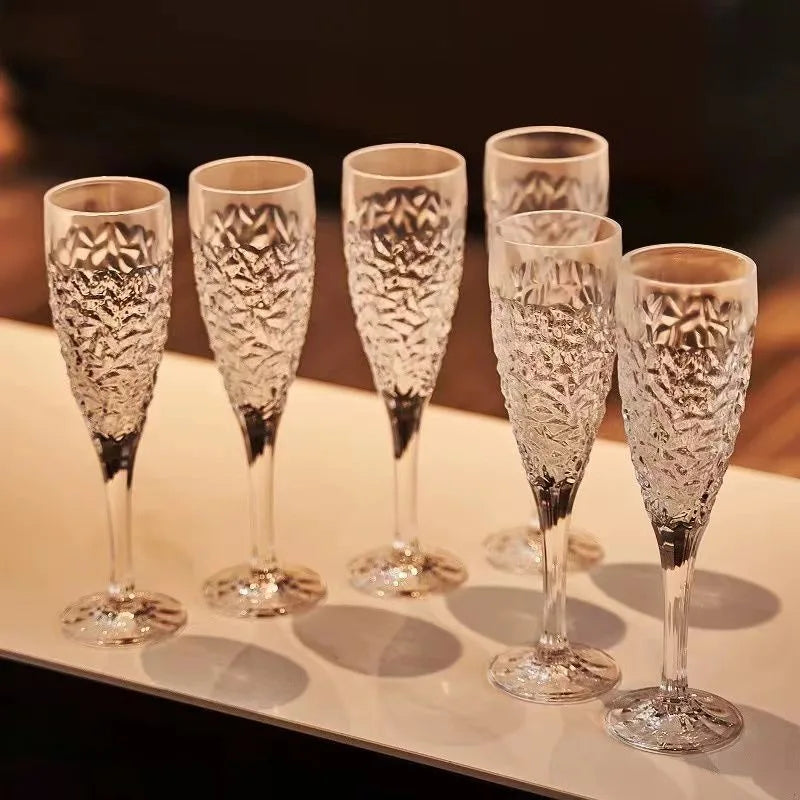 Superior Quality Crystal Glass Goblet Champagne Glass Water Cup Handmade Flawless Wine Glass Sweet Fruit Wine Cup Cocktail Glass
