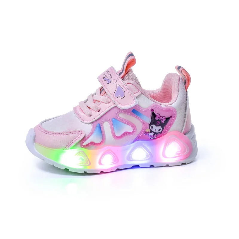 Tenis Children Led Shoe Girls Lighted Sneakers Glowing Shoe for Kids Soft Soled Breathable Casual Toddler Ctue Kuromi Baby Shoes