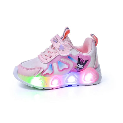 Tenis Children Led Shoe Girls Lighted Sneakers Glowing Shoe for Kids Soft Soled Breathable Casual Toddler Ctue Kuromi Baby Shoes