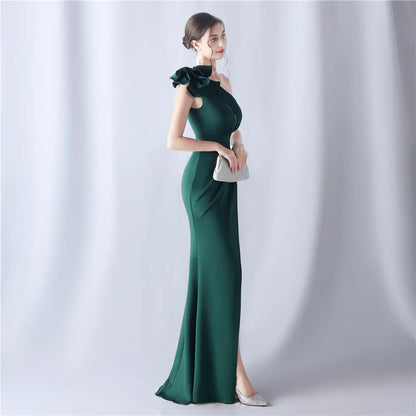 Women's Elegant Dresses for Prom Party Dress Evening Formal Gala Woman Luxury Special Events Occasion Chic Simple Satin 2024