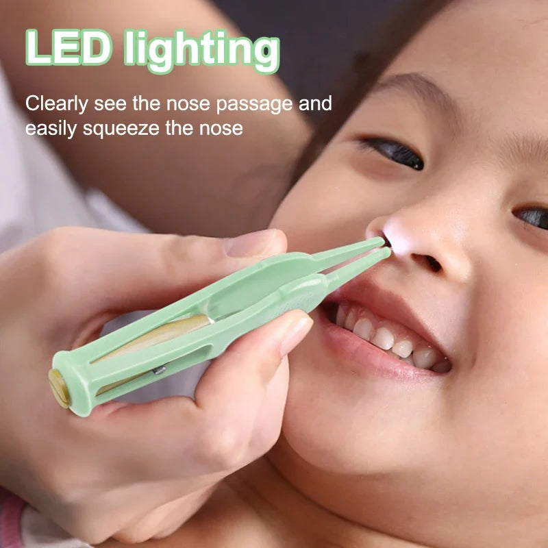 Baby Ear Cleaner Tweezer Soft Ear Picks LED Flash Light Ear Wax Curette Picker Ear Cleaning Tool Ear Wax Dig Removal Earpick Set