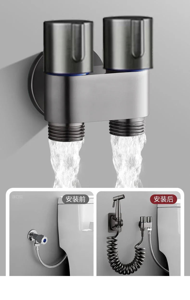 Handheld Toilet Bidet Faucet Sprayer Stainless Steel Bathroom Bidet Spraye Set Hand Sprayer Shower Head Self Cleaning No Punch