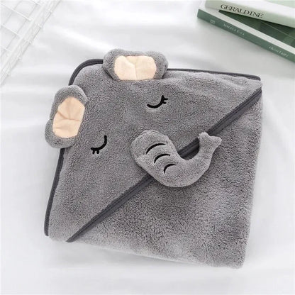 -Cartoon Animal Baby Hooded Bath Towels Toddler Bathrobe Warm Sleeping Swaddle Wrap for Boys Girls Newborn Soft Towel Blanket