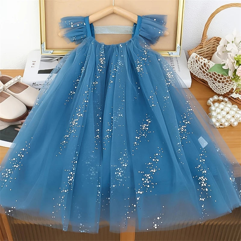 Sweet Baby Girl Birthday Party Evening Dress Children Summer Sleeveless Fairy Princess Gauze Dresses Fashion Toddler Kid Costume