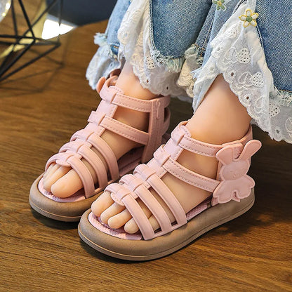 1-10Y Baby Girls Sandals Summer Children's New Cool Fashion Princess Cute Versatile Shoes for Students Flat Sandal Casual Shoe