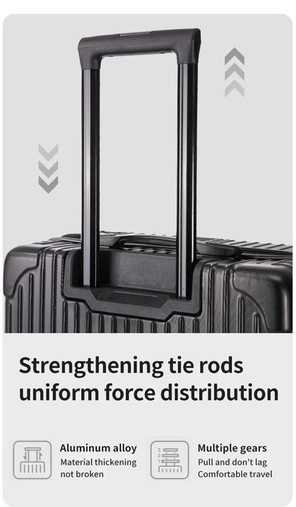 100% Aluminum Magnesium Alloy Luggage Trolley - 20-28 Inch Carry-On With Cup Holder | Lightweight Travel Suitcase