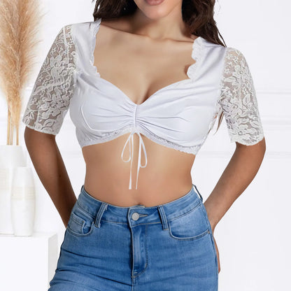 Summer Tank Tops For Oktoberfest Blouse Black Lace Elegant Sexy Lingerie Costume Corset Crop Tops For Women Plus Size Tank Top
