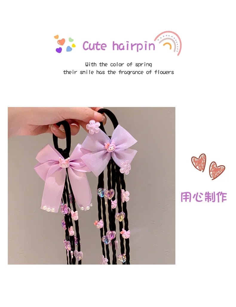 Children's baby cute braid hair tie high ponytail headband hair accessory kawaii gift new style