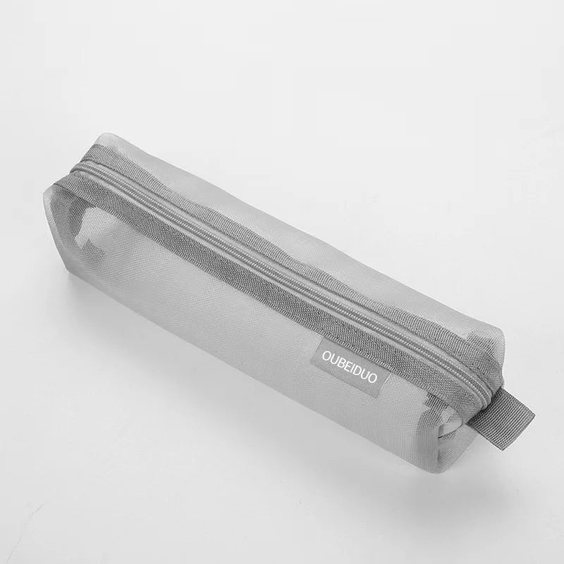 Mesh Pencil Case Transparent Pens Pouch Cute Simple Aesthetic Bag Organizer Office School Supplies for Student Stationary