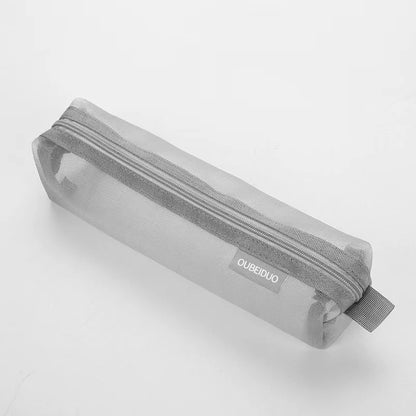 Mesh Pencil Case Transparent Pens Pouch Cute Simple Aesthetic Bag Organizer Office School Supplies for Student Stationary