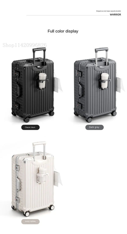 Luggage Unisex 20-inch Carry-On Suitcase 29-inch Large Capacity Aluminum Frame Travel Password Suitcase with Smooth wheels