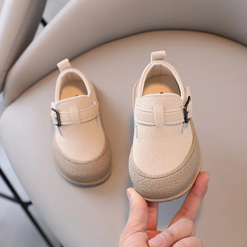 Kids Casual Shoes Round Toe Soft Sole Toddler Shoes Spring Autumn New Non-slip Children Leather Shoe Vintage Baby Walking Shoes
